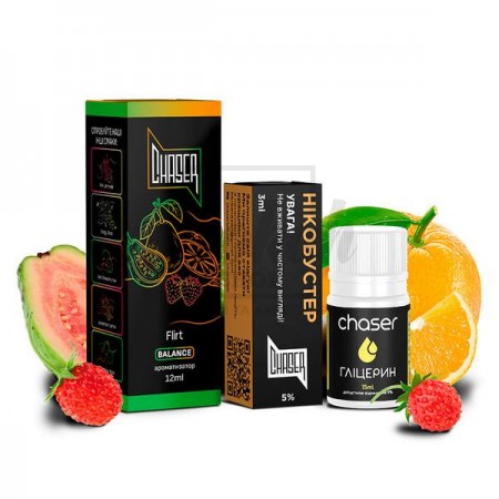 Рідина Набір Chaser Black Flirt (Апельсин Гуава Суниця) 30мл 5% Рідина Набір Chaser Black Flirt (Апельсин Гуава Суниця) 30мл 5%