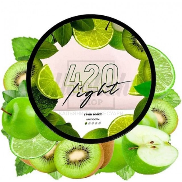Тютюн 4:20 Light Line Грін Мікс (Яблуко Ківі Лайм М'ята) 100 гр Тютюн 4:20 Light Line Грін Мікс (Яблуко Ківі Лайм М'ята) 100 гр