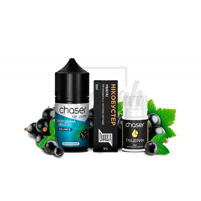 Набор Chaser For Pods Чёрная Смородина Ментол (Blackurrant Menthol) 30ml/50mg Набор Chaser For Pods Чёрная Смородина Ментол (Blackurrant Menthol) 30ml/50mg