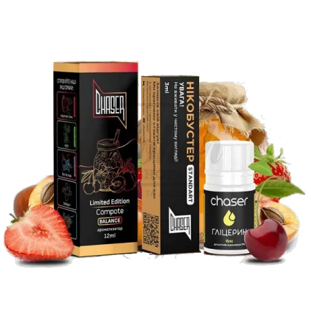 Рідина Набір Chaser Black Compote (Абрикос Вишня Полуниця) 30мл 5% Рідина Набір Chaser Black Compote (Абрикос Вишня Полуниця) 30мл 5%