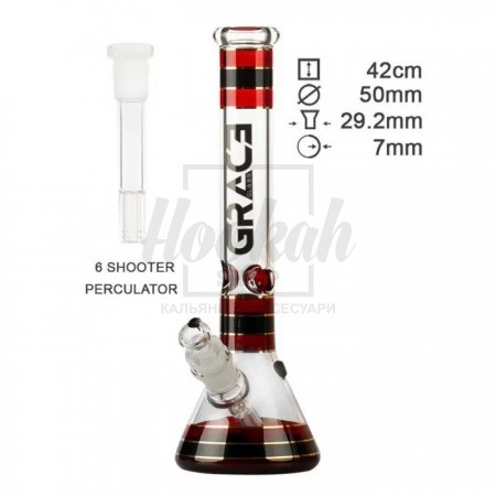 Бонг скляний Grace Glass Striped Series Red