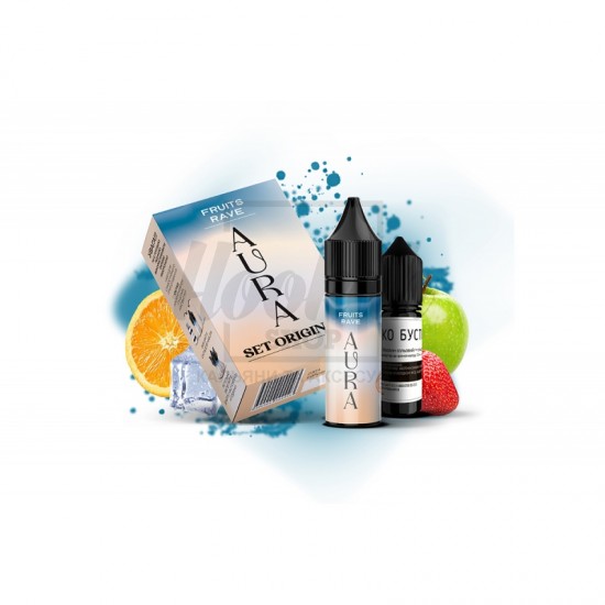 Набір Aura Set Original Fruits Rave (Апельсин, Полуниця, Яблуко, Лід) 15ml/50mg Salt Nic 