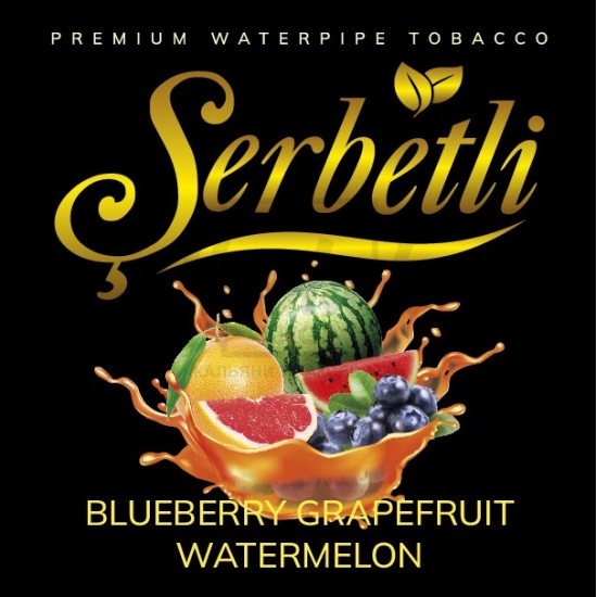 Тютюн Serbetli Blueberry Grapefruit Watermelon (Чорниця Грейпфрут Арбуз) 100гр Тютюн Serbetli Blueberry Grapefruit Watermelon (Чорниця Грейпфрут Арбуз) 100гр