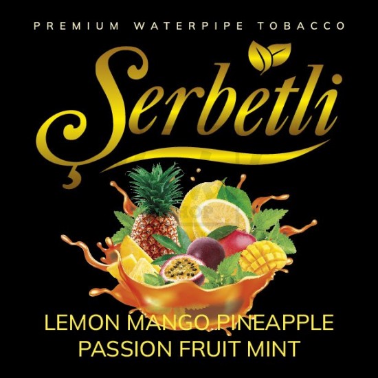 Тютюн Serbetli Lemon Mango Pineapple Passion Fruit Mint (Лимон Манго Ананас Маракуя М'ята) 100 гр