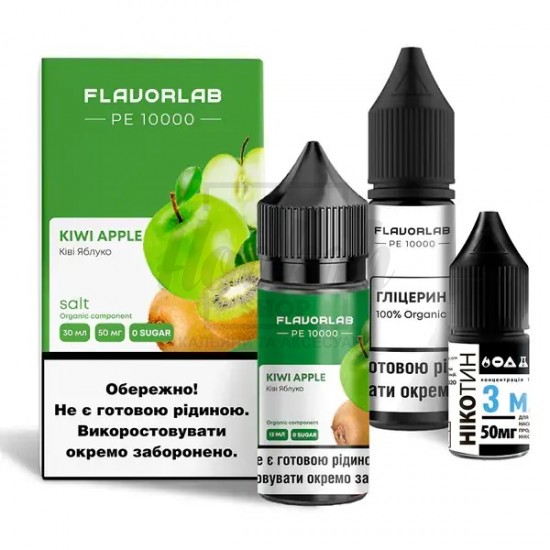 Рідина Набір Flavorlab PE 10000 Kiwi Apple (Ківі Яблуко) 30мл 5%