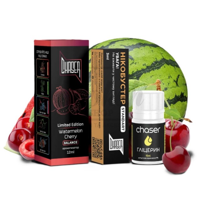 Рідина Набір Chaser Black Watermelon Cherry (Кавун Вишня) 30мл 5% Рідина Набір Chaser Black Watermelon Cherry (Кавун Вишня) 30мл 5%