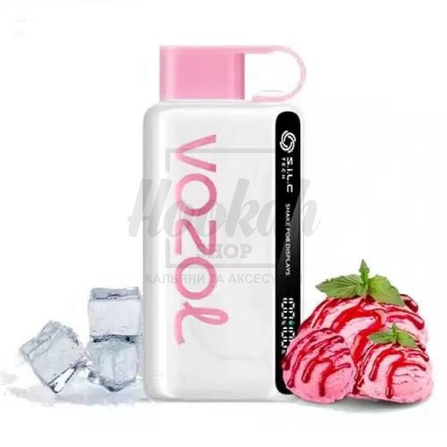 Електронна сигарета Vozol 12000 Strawberry Ice Cream (Полуничне Морозиво)