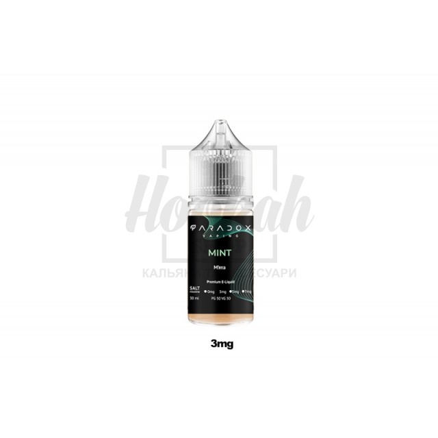 Рідина Paradox Vaping Mint (М'ята) 30ml/30mg Salt Nic Рідина Paradox Vaping Mint (М'ята) 30ml/30mg Salt Nic