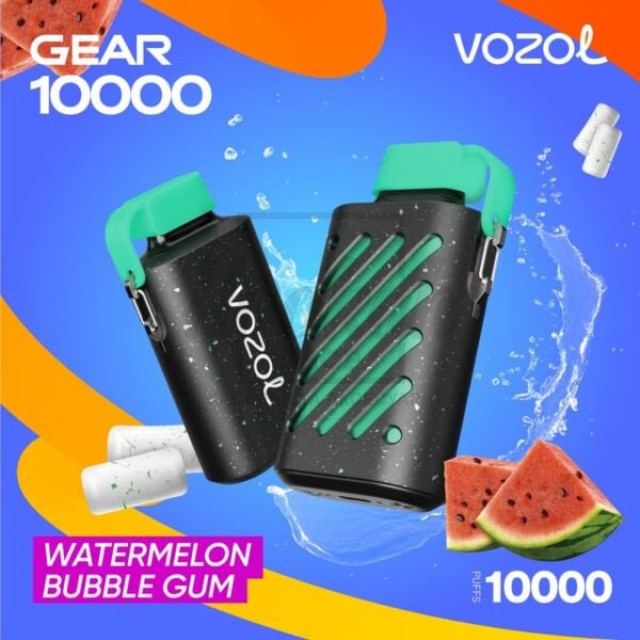 Електронна сигарета Vozol 10000 Watermelon Bubble Gum (Кавунова Жуйка)