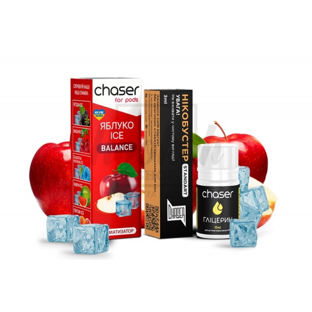 Набор Chaser For Pods Айс Яблоко (Ice Apple) 30ml/50mg Набор Chaser For Pods Айс Яблоко (Ice Apple) 30ml/50mg