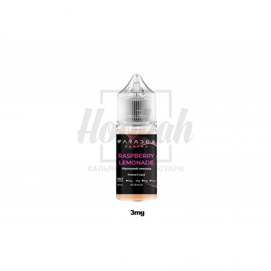 Рідина Paradox Vaping Raspberry Lemonade (Малиновий Лимонад) 30ml/30mg Salt Nic 