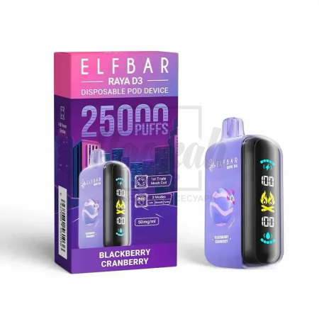 Електронна сигарета Elf Bar RAYA D3 25000 Blackberry Cranberry (Ожина Журавлина) Електронна сигарета Elf Bar RAYA D3 25000 Blackberry Cranberry (Ожина Журавлина)