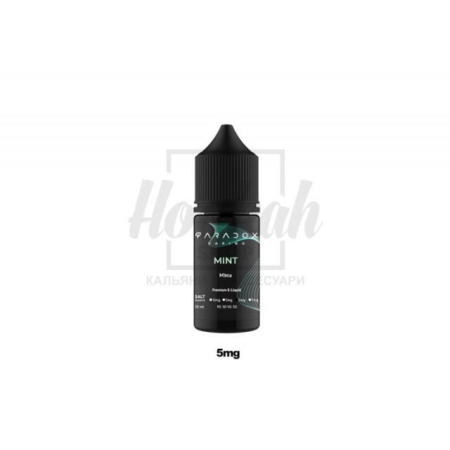 Рідина Paradox Vaping Mint (М'ята) 30ml/50mg Salt Nic Рідина Paradox Vaping Mint (М'ята) 30ml/50mg Salt Nic