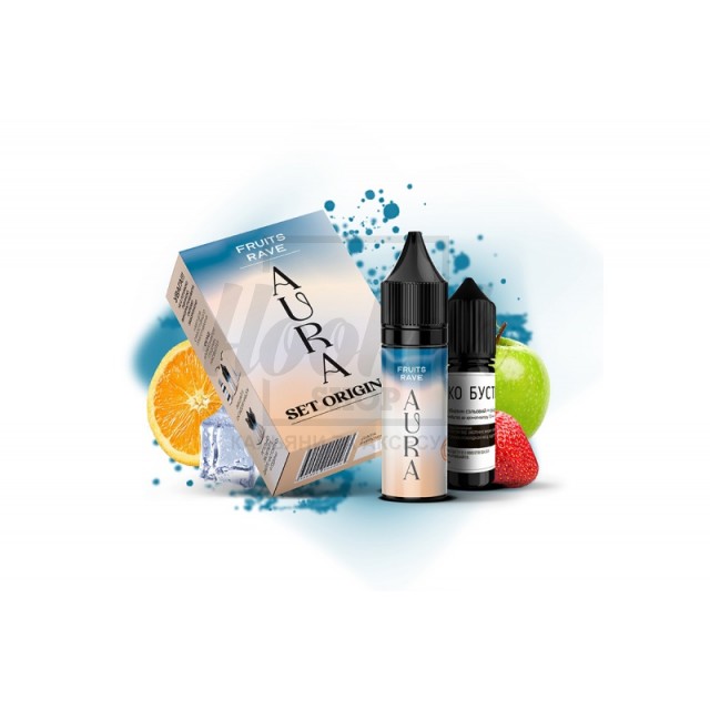 Набор Aura Set Original Fruits Rave (Апельсин, Клубника, Яблоко, Айс) 15ml/50mg Salt Nic Набор Aura Set Original Fruits Rave (Апельсин, Клубника, Яблоко, Айс) 15ml/50mg Salt Nic