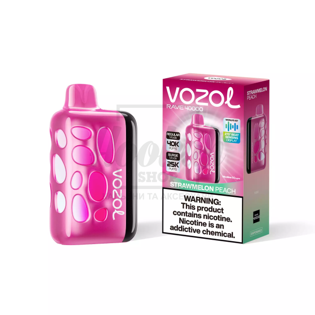 Електронна сигарета Vozol Rave 40000 Strawmelon Peach (Полуниця Диня Персик)