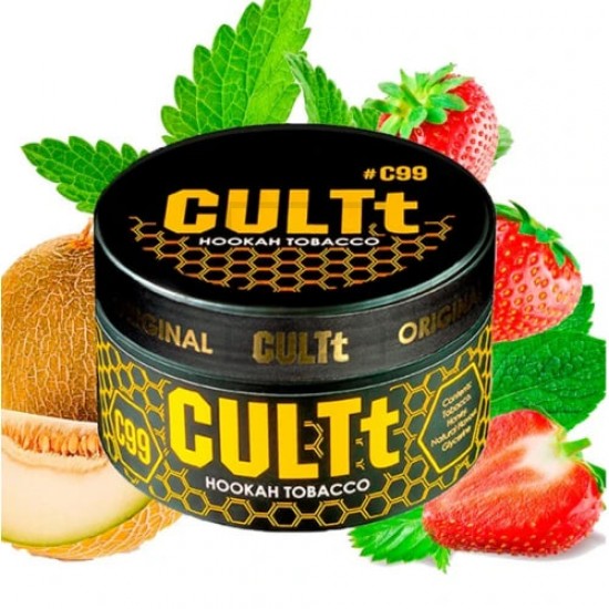 Тютюн CULT C99 Melon Strawberry Mint (Диня Полуниця М’ята) 100 г Тютюн CULT C99 Melon Strawberry Mint (Диня Полуниця М’ята) 100 г