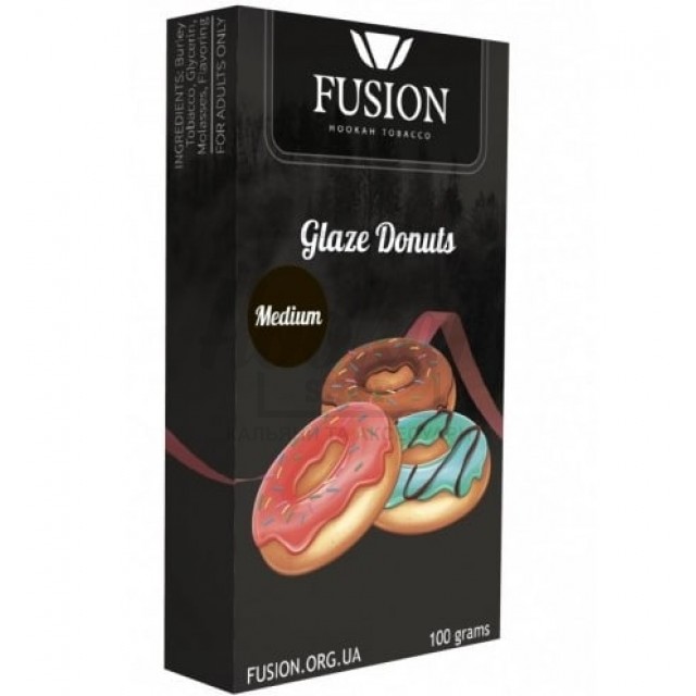 Тютюн Fusion Medium Glaze Donuts (Пончики в Глазурі) 100 гр Тютюн Fusion Medium Glaze Donuts (Пончики в Глазурі) 100 гр