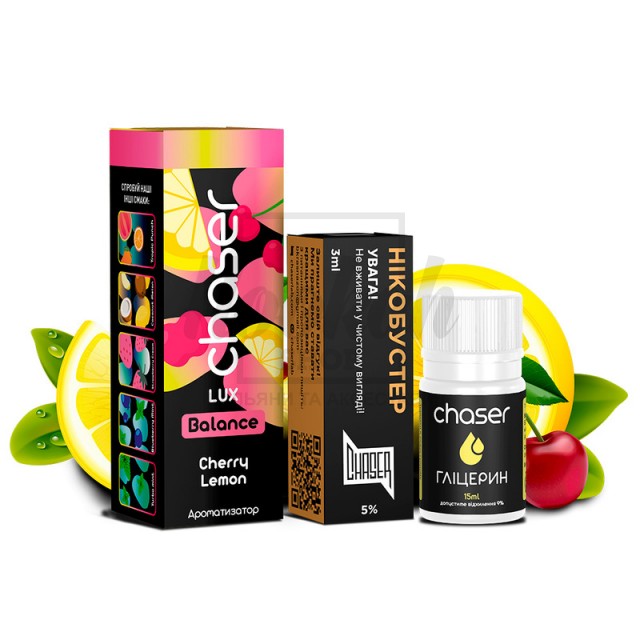 Рідина Набір Chaser Lux Cherry Lemon (Вишня Лимон) 30мол 5% Рідина Набір Chaser Lux Cherry Lemon (Вишня Лимон) 30мол 5%