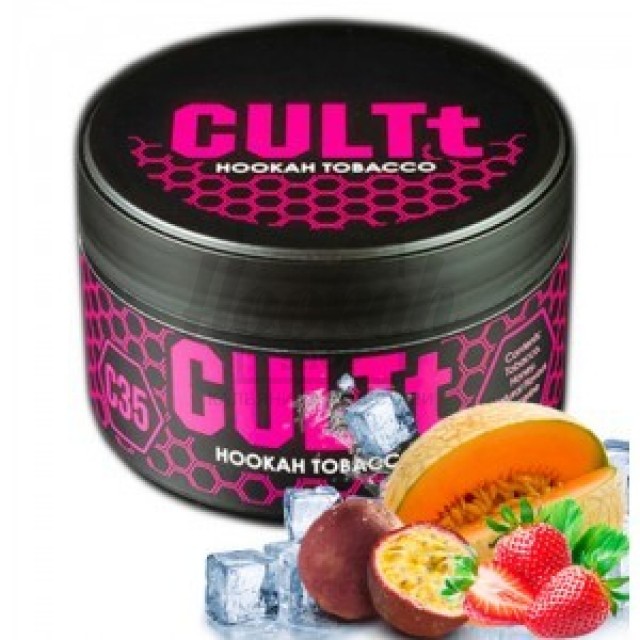 Тютюн CULTt C35 Passion Fruit Cantaloupe Strawberry Ice (Маракуйя Диня Клубніка Лід) 100 г Тютюн CULTt C35 Passion Fruit Cantaloupe Strawberry Ice (Маракуйя Диня Клубніка Лід) 100 г