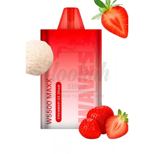 Електронна сигарета Waves W5500 Maxx Strawberry Ice Cream (Полуничне Морозиво) Електронна сигарета Waves W5500 Maxx Strawberry Ice Cream (Полуничне Морозиво)