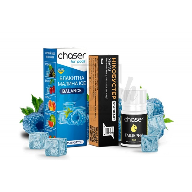 Набор Chaser For Pods Айс Голубая Малина (Ice Blue Raspberry) 30ml/50mg Набор Chaser For Pods Айс Голубая Малина (Ice Blue Raspberry) 30ml/50mg