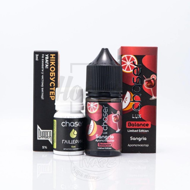 Рідина Набір Chaser Lux Sangria (Сангрія) 30мол 5% Рідина Набір Chaser Lux Sangria (Сангрія) 30мол 5%