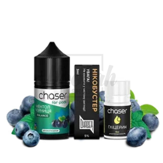 Рідина Набір Chaser Чорниця Ментол 30мол 5% Рідина Набір Chaser Чорниця Ментол 30мол 5%
