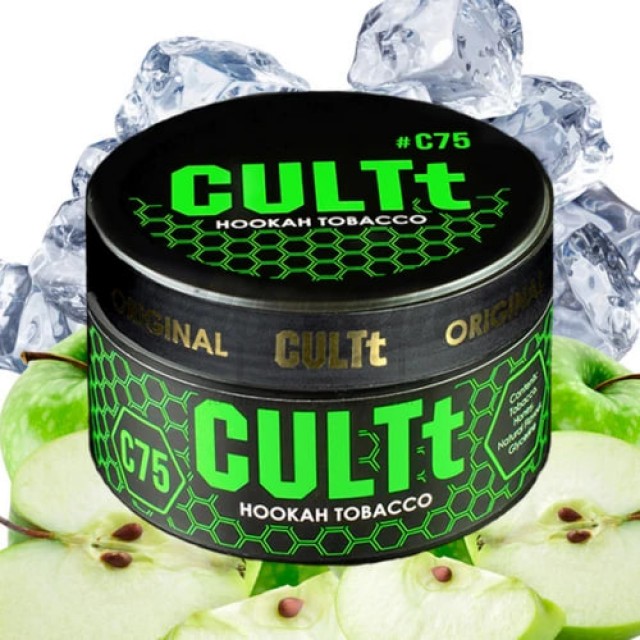 Тютюн CULT C75 Ice Green Apple (Лід Зелене Яблуко) 100 г Тютюн CULT C75 Ice Green Apple (Лід Зелене Яблуко) 100 г