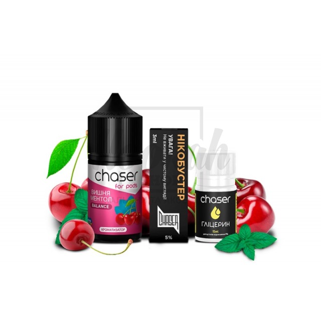 Набор Chaser For Pods Вишня Ментол (Cherry Menthol) 30ml/50mg Набор Chaser For Pods Вишня Ментол (Cherry Menthol) 30ml/50mg