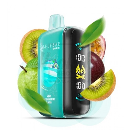 Електронна сигарета Elf Bar RAYA D3 25000 Kiwi Passion Fruit Guava (Ківі Маракуя Гуава) Електронна сигарета Elf Bar RAYA D3 25000 Kiwi Passion Fruit Guava (Ківі Маракуя Гуава)