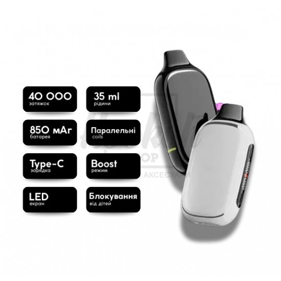 Електронна сигарета Roqy 40000 Black Watermelon Ice (Кавун Лід) Електронна сигарета Roqy 40000 Black Watermelon Ice (Кавун Лід)