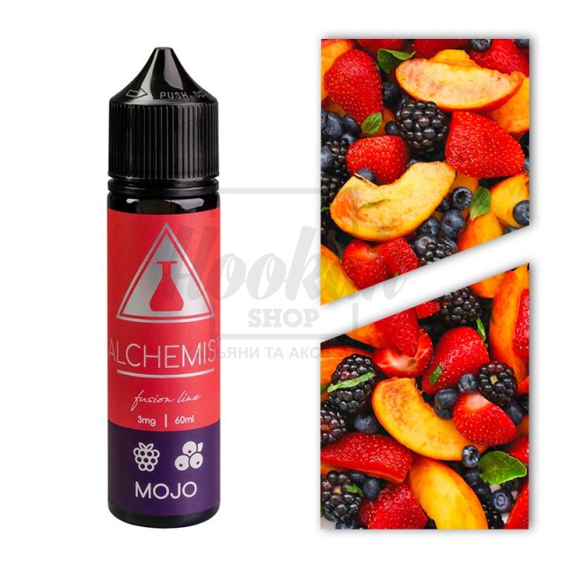 Рідина Alchemist FL 3% 60мл Mojo (малина чорниця персик) Рідина Alchemist FL 3% 60мл Mojo (малина чорниця персик)