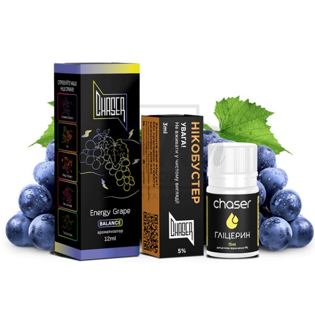 Рідина Набір Chaser Black Energy Grape (Енергетик Виноград) 30мл 5% Рідина Набір Chaser Black Energy Grape (Енергетик Виноград) 30мл 5%