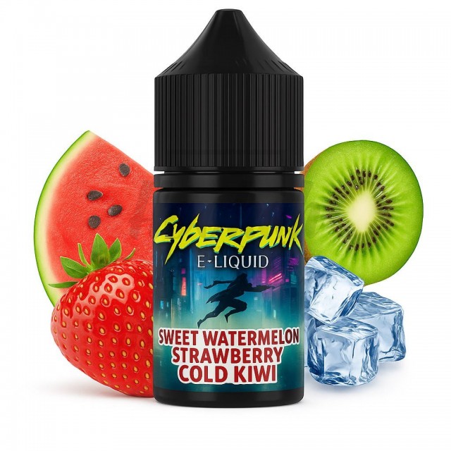 Рідина Cyberpunk 5% 30мол Sweet Watermelon Strawberry Cold Kiwi (кавун полуниці ківі)