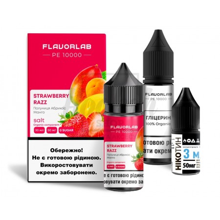 Рідина Набір Flavorlab PE 10000 Strawberry Razz (Полуниця Абрикос Манго) 30мл 5% Рідина Набір Flavorlab PE 10000 Strawberry Razz (Полуниця Абрикос Манго) 30мл 5%
