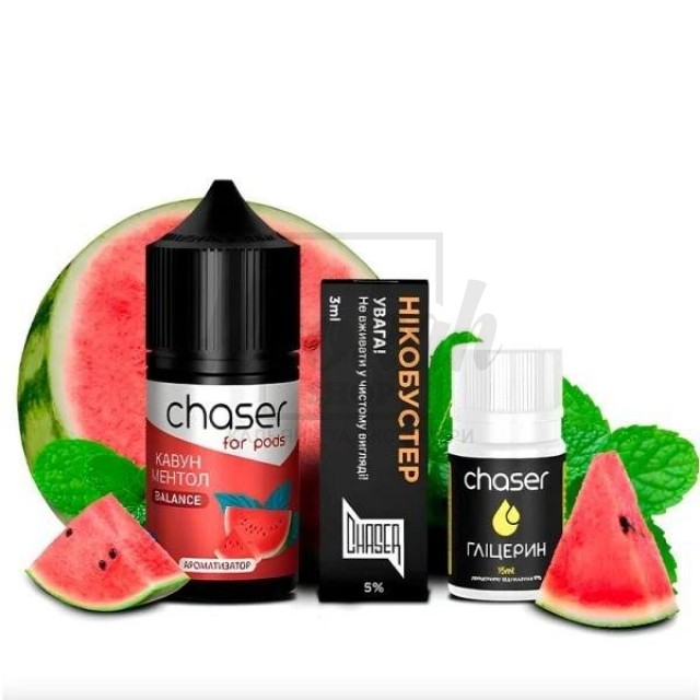 Рідина Набір Chaser Кавун Ментол 30мол 5% Рідина Набір Chaser Кавун Ментол 30мол 5%