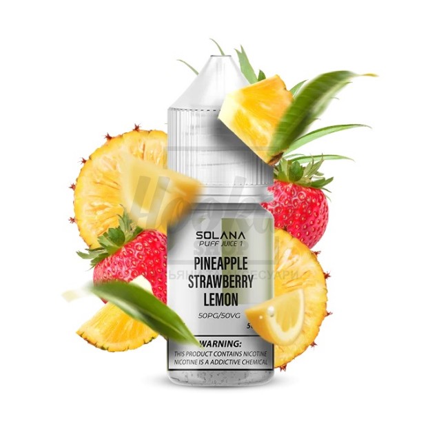 Рідина SOLANA LIQUID 5% 30мл Pineapple Strawberry Lemon (ананас полуниця лимон) Рідина SOLANA LIQUID 5% 30мл Pineapple Strawberry Lemon (ананас полуниця лимон)
