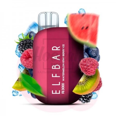 Електронна сигарета Elf Bar RI3000 Watermelon Kiwi Berry Ice (Кавун Ківі Ягоди Лід) Електронна сигарета Elf Bar RI3000 Watermelon Kiwi Berry Ice (Кавун Ківі Ягоди Лід)