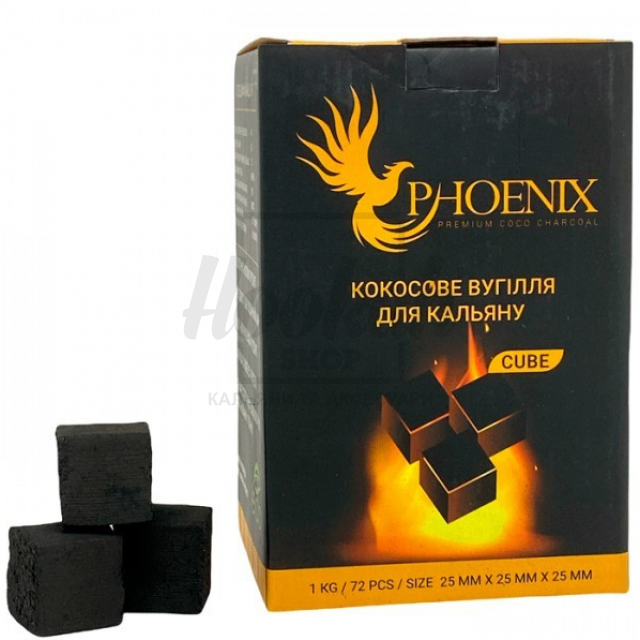 Вугілля кокосове Phoenix (Фенікс) 1 кг Cube Вугілля кокосове Phoenix (Фенікс) 1 кг Cube