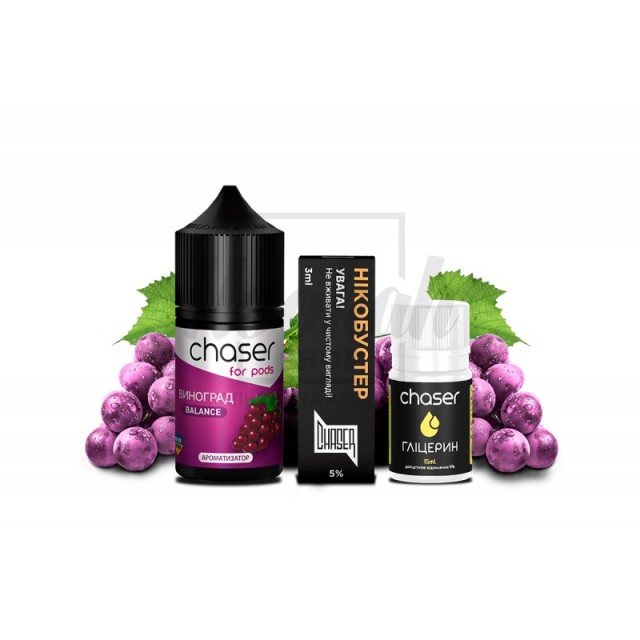 Набор Chaser For Pods Виноград (Grape) 30ml/50mg Набор Chaser For Pods Виноград (Grape) 30ml/50mg