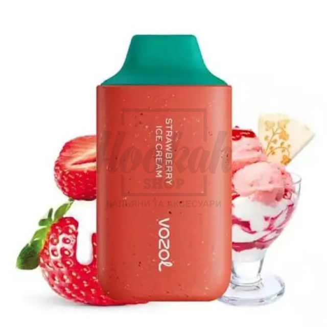 Електронна сигарета Vozol 6000 Strawberry Ice Cream (полуничне морозиво)