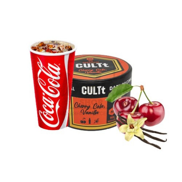 Тютюн CULT Medium M90 Cherry Cola Vanilla (Вишня Кола Ваніль) 100гр Тютюн CULT Medium M90 Cherry Cola Vanilla (Вишня Кола Ваніль) 100гр