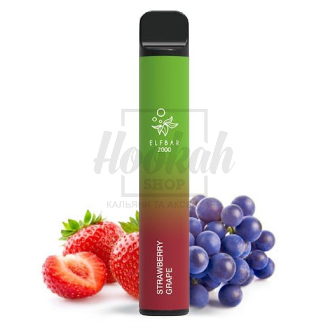 Електронна сигарета Elf Bar 2000 Strawberry Grape (Полуниця Виноград)
