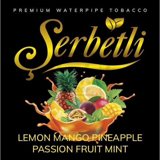 Тютюн Serbetli Lemon Mango Pineapple Passion Fruit Mint (Лимон Манго Ананас Маракуя М'ята) 100 гр Тютюн Serbetli Lemon Mango Pineapple Passion Fruit Mint (Лимон Манго Ананас Маракуя М'ята) 100 гр