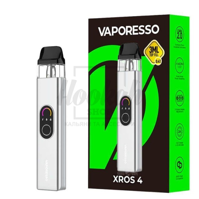 Багаторазова Pod-система Vaporesso XROS 4 Silver Багаторазова Pod-система Vaporesso XROS 4 Silver