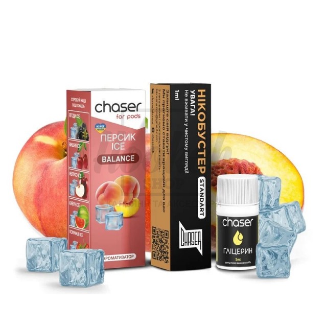 Рідина Набір Chaser 5% 10мл персик лід Рідина Набір Chaser 5% 10мл персик лід