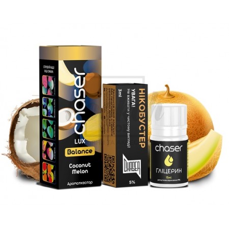 Жидкость Набор Chaser Lux Coconut Melon (Кокос Дыня) 30мл 5% Жидкость Набор Chaser Lux Coconut Melon (Кокос Дыня) 30мл 5%