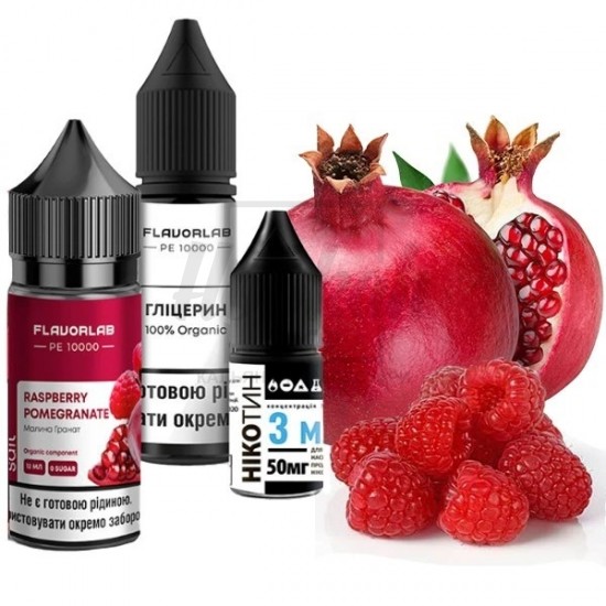 Рідина Набір Flavorlab PE 10000 Raspberry Pomegranate (Малина Гранат) 30мл 5%
