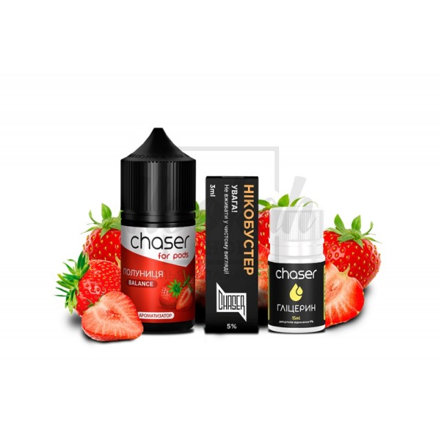 Набор Chaser For Pods Клубника (Strawberry) 30ml/50mg Набор Chaser For Pods Клубника (Strawberry) 30ml/50mg