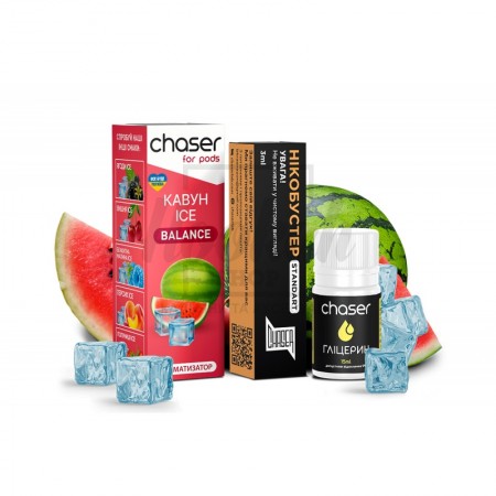 Набiр Chaser For Pods Кавун Айс (Watermelon Ісе) 30ml/50mg Набiр Chaser For Pods Кавун Айс (Watermelon Ісе) 30ml/50mg